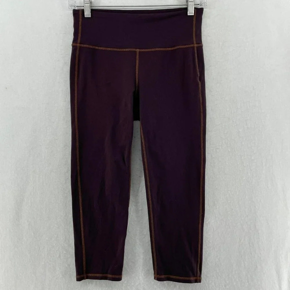 Athleta Active Wear Legging Women's Small Wine Plum Wide Waistband Warp Knit - Picture 1 of 12